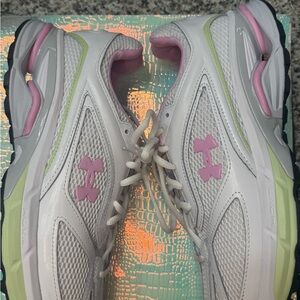 Women's White and Pink Athletic Shoes